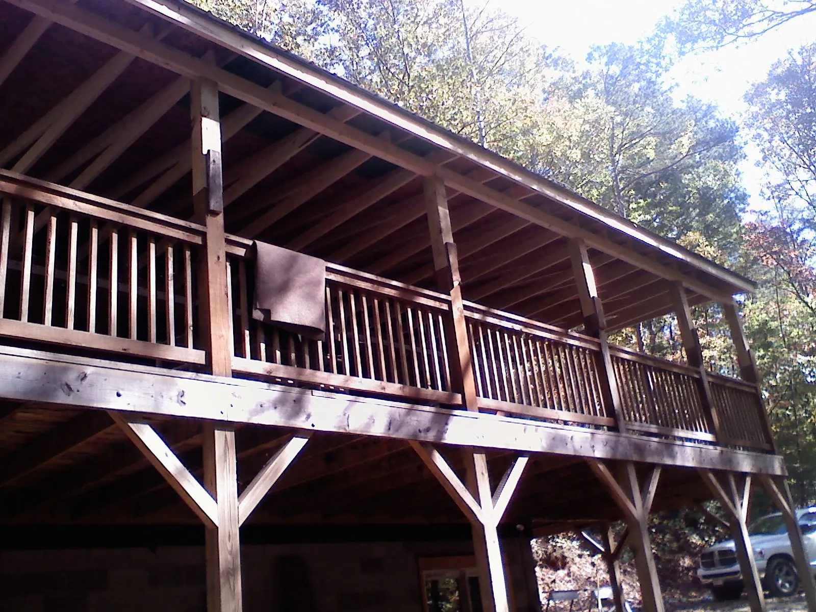 Timber framing under a new elevated porch and deck — Roof Leak Repair in Corinth by Roofing Brothers